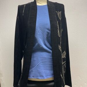 Women’s Black Embroidered “Softwear by Mark Singer” XL/G Duster